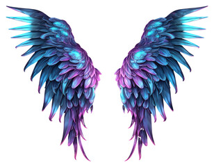 Fototapeta premium PNG Neon angel wings purple violet bird.
