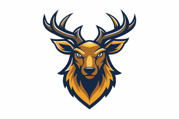 Elk head mascot logo design vector