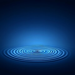 Fototapeta premium Tranquil Blue Water Ripples with Concentric Circles. Minimalist Background for Design.