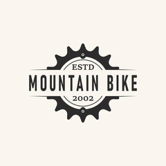 gear bike icon vintage logo design vector.