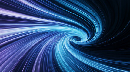 Fototapeta premium Swirling Light Vortex with Digital Lines