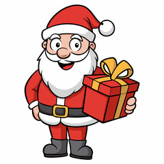 Santa cristmas VECTOR , Santa Claus Christmas cartoon character Merry Christmas Funny Happy Cute Santa Claus Winter Holiday
 