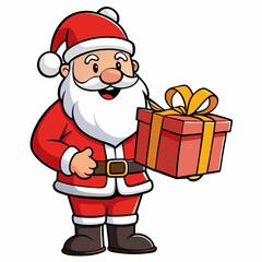 Santa cristmas VECTOR , Santa Claus Christmas cartoon character Merry Christmas Funny Happy Cute Santa Claus Winter Holiday
 