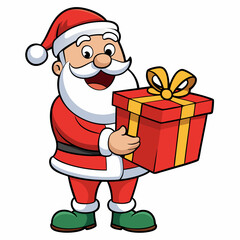 Santa cristmas VECTOR , Santa Claus Christmas cartoon character Merry Christmas Funny Happy Cute Santa Claus Winter Holiday
 
