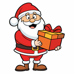 Santa cristmas VECTOR , Santa Claus Christmas cartoon character Merry Christmas Funny Happy Cute Santa Claus Winter Holiday
 