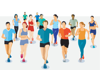 Naklejka premium Eine Gruppe von Läufern Illustration..eps