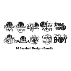 10 Baseball Designs Bundle