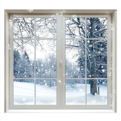 Snowy Winter Scene Through a Cozy Window