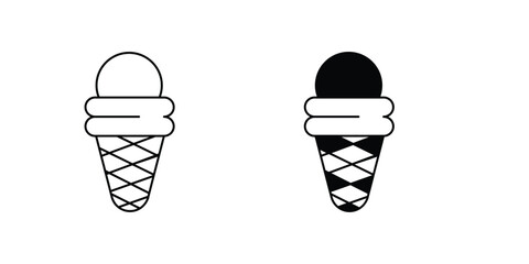 ice cream cone set icon with white background vector stock illustration
