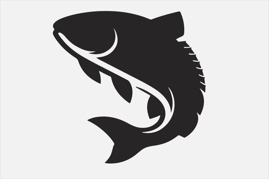 recommend clip art: A Catfish silhouette vector icon design