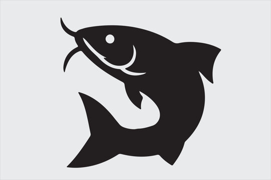 recommend clip art: A Catfish silhouette vector icon design