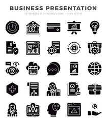 Business Presentation icon pack for your website. mobile. presentation. and logo design.