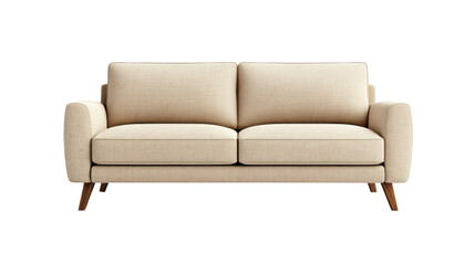 Elegant beige sofa with modern design, perfect for home decor. PNG