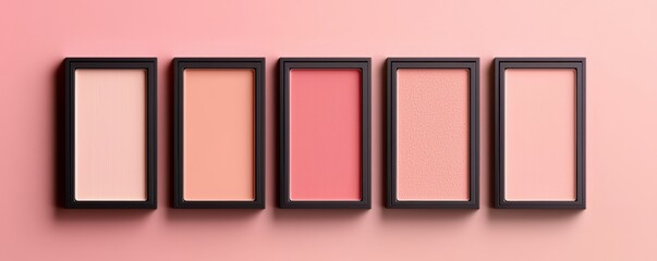 A set of trendy beige and peach blush swatches with a soft, gradient effect on a smooth background.