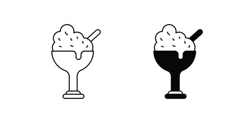 ice cream cup set icon with white background vector stock illustration