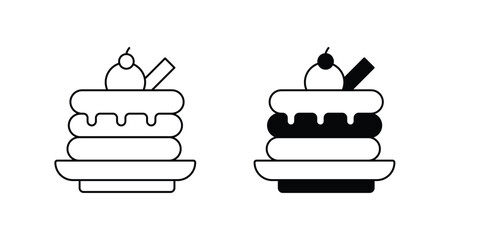 pancake set icon with white background vector stock illustration