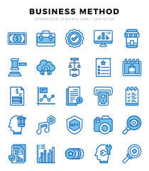 Set of Business Method icons in Two Color style. Two Color Icons symbol collection.