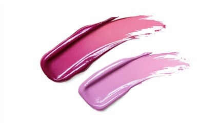 A streak of frosted pink and soft lilac lip gloss swatches, evoking the dreamy, shimmery lip look of the 90s.