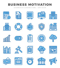 Set of Business Motivation Icons. Simple line art style icons pack.