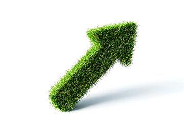 A green grass approve arrow icon, symbolizing approval, eco-friendliness, and sustainability, isolated on a white background.