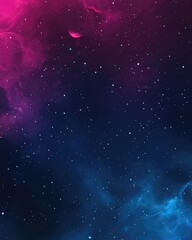 Vibrant dark pink and blue 2D cartoon background featuring galaxy stars Striking illustration with luminous astronomical elements ideal for business advertising