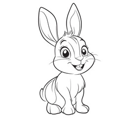 Easter bunny rabbit, Sitting rabbit vector, Rabbit outline character