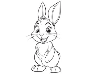 Easter bunny rabbit, Sitting rabbit vector, Rabbit outline character