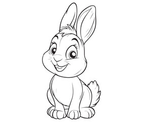 Easter bunny rabbit, Sitting rabbit vector, Rabbit outline character