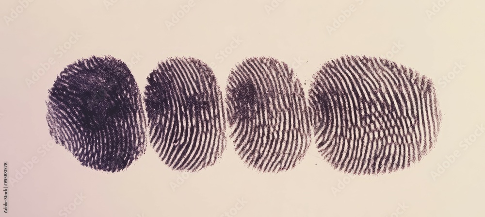 Aufkleber ink finger print on paper. security biometric human identification. generative ai technology.