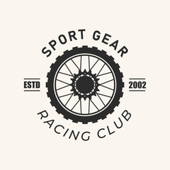 gear bike icon vintage logo design vector