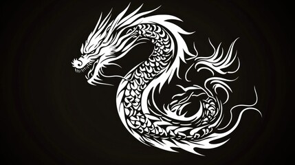 Obraz premium Tribal dragon design suitable for tattoos stickers embroidery and printing