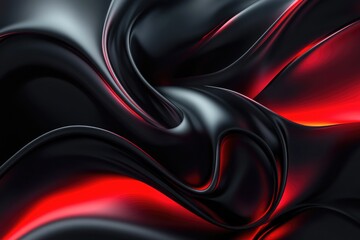 Obraz premium Vibrant black and red abstract business background designed for presentations showcasing a futuristic concept and fluid luxury style