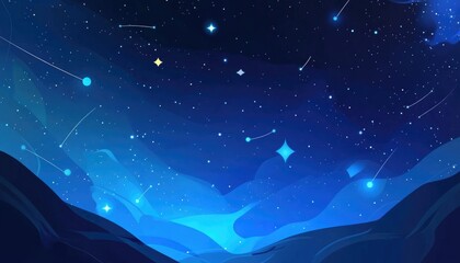 Light blue 2D cartoon template featuring space stars Contemporary abstract illustration highlighting the Big Dipper Ideal design for advertisements posters and banners