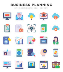 icons set. Business Planning for web. app. vector illustration.