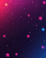 Fototapeta premium Dark pink 2D cartoon background featuring vibrant stars This colorful abstract illustration with gradient stars is ideal for your advertisement poster or banner design