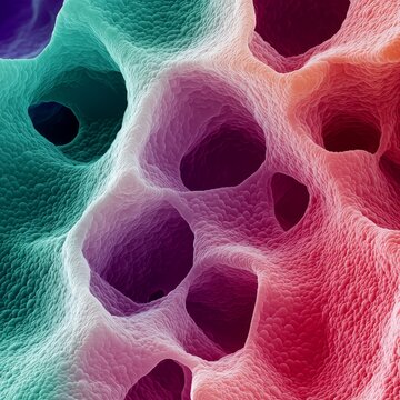 Detailed image of plant cell organelles under a microscope, with rich color contrast