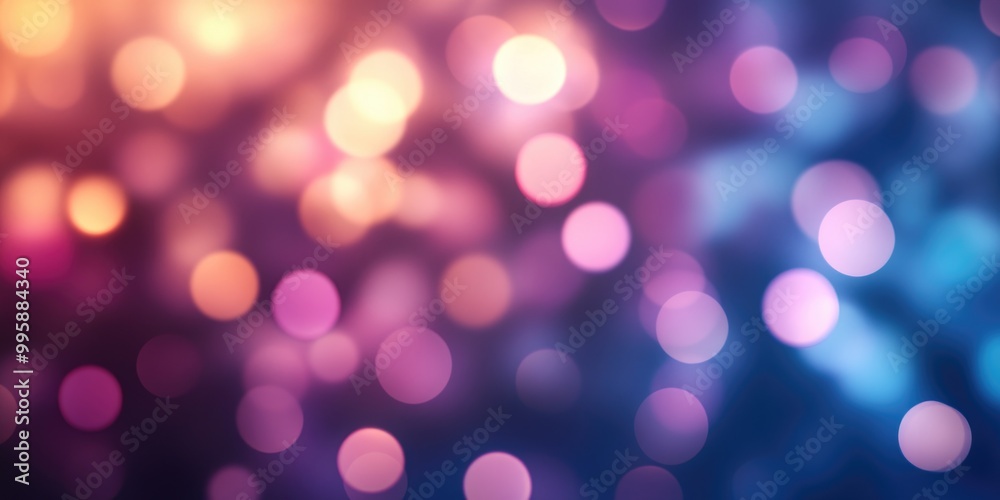 Poster abstract lights with unfocused pastel gradient colors create a bokeh blur effect enhancing the visua