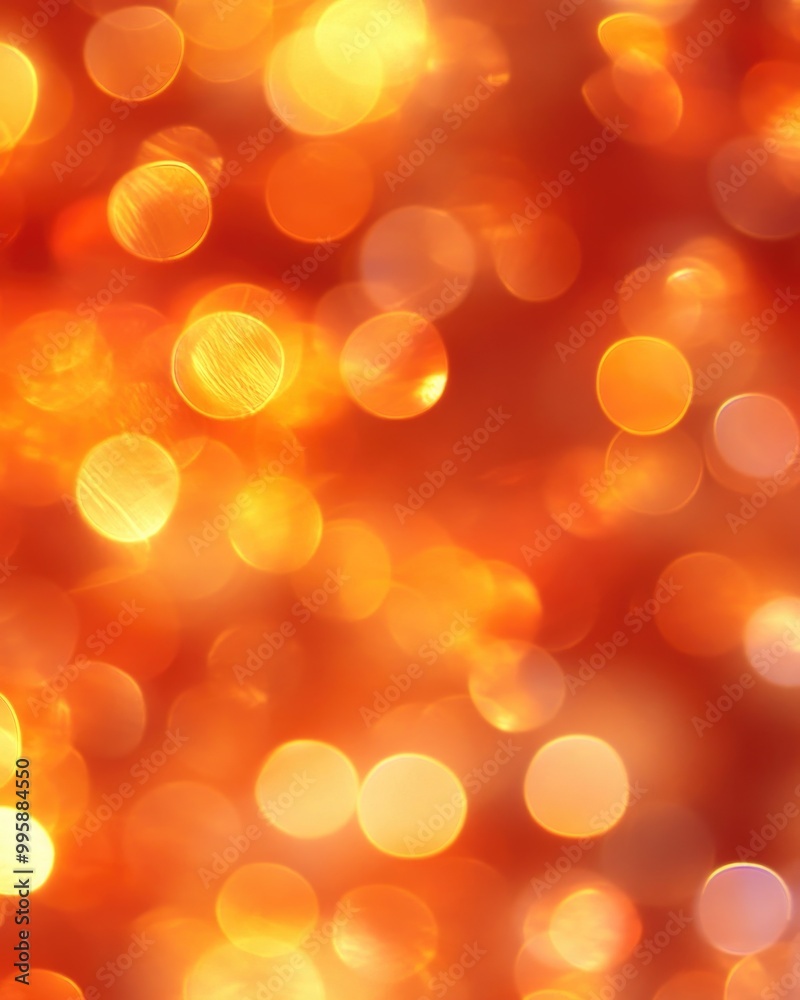 Canvas Prints defocused abstract orange bokeh with distinctive festive lighting effects