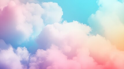 Soft cloud backdrop featuring a pastel gradient Abstract blurred gradient in a colorful palette resembling a 2D cartoon style
