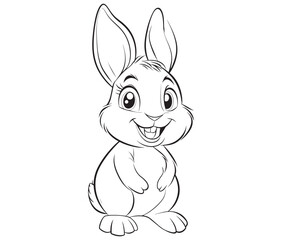 Easter bunny rabbit, Sitting rabbit vector, Rabbit outline character