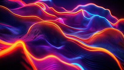 Fototapeta premium Abstract background with colorful glowing lines