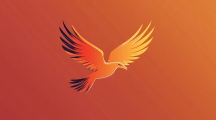 Fototapeta premium Phoenix and Eagle Wings Logo Design Featuring an Eagle in Flight and Soaring
