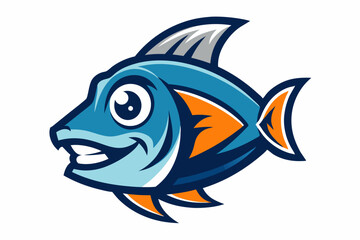 Fish head mascot logo design vector