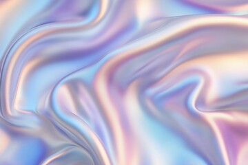Obraz premium Abstract iridescent silky wavy reflective satin fabric material background. Horizontal (3:2)