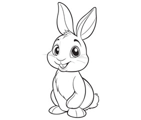 Easter bunny rabbit, Sitting rabbit vector, Rabbit outline character