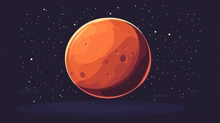 Flat illustration of a Mars planet icon suitable for web design applications