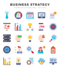 Business Strategy icons set. Vector illustration.
