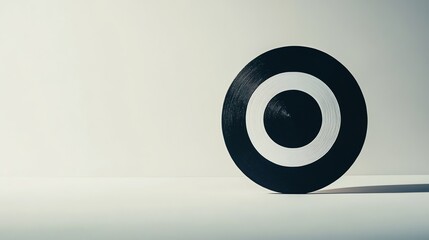 A black and white target on a white background.