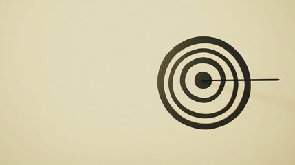 A bullseye target with a dart in the middle on a white background.
