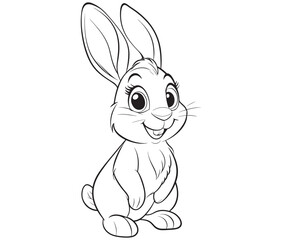 Easter bunny rabbit, Sitting rabbit vector, Rabbit outline character